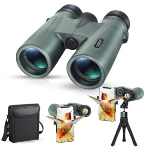 CASON (DEVICE OF C) -Binoculars for Long Distance,Ultra HD Binoculars for for Bird Watching,Wildlife,Safari with Phone Adapter & Tripod | Range 2000 Meter, | Zoom 12x42 | Wide Eye Peice (Green)